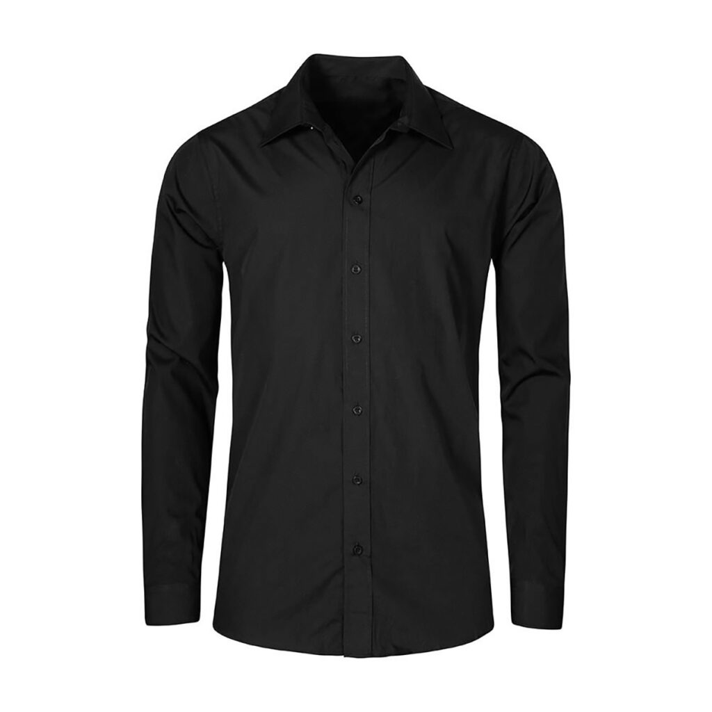 Men`s Poplin Shirt Long Sleeve - Hemd - Schwarz