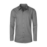 Men`s Poplin Shirt Long Sleeve - Hemd - Stahlgrau